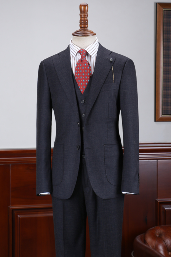 Cool Black 3 Piece Slim Fit Big and Tall Formal Business Suit
