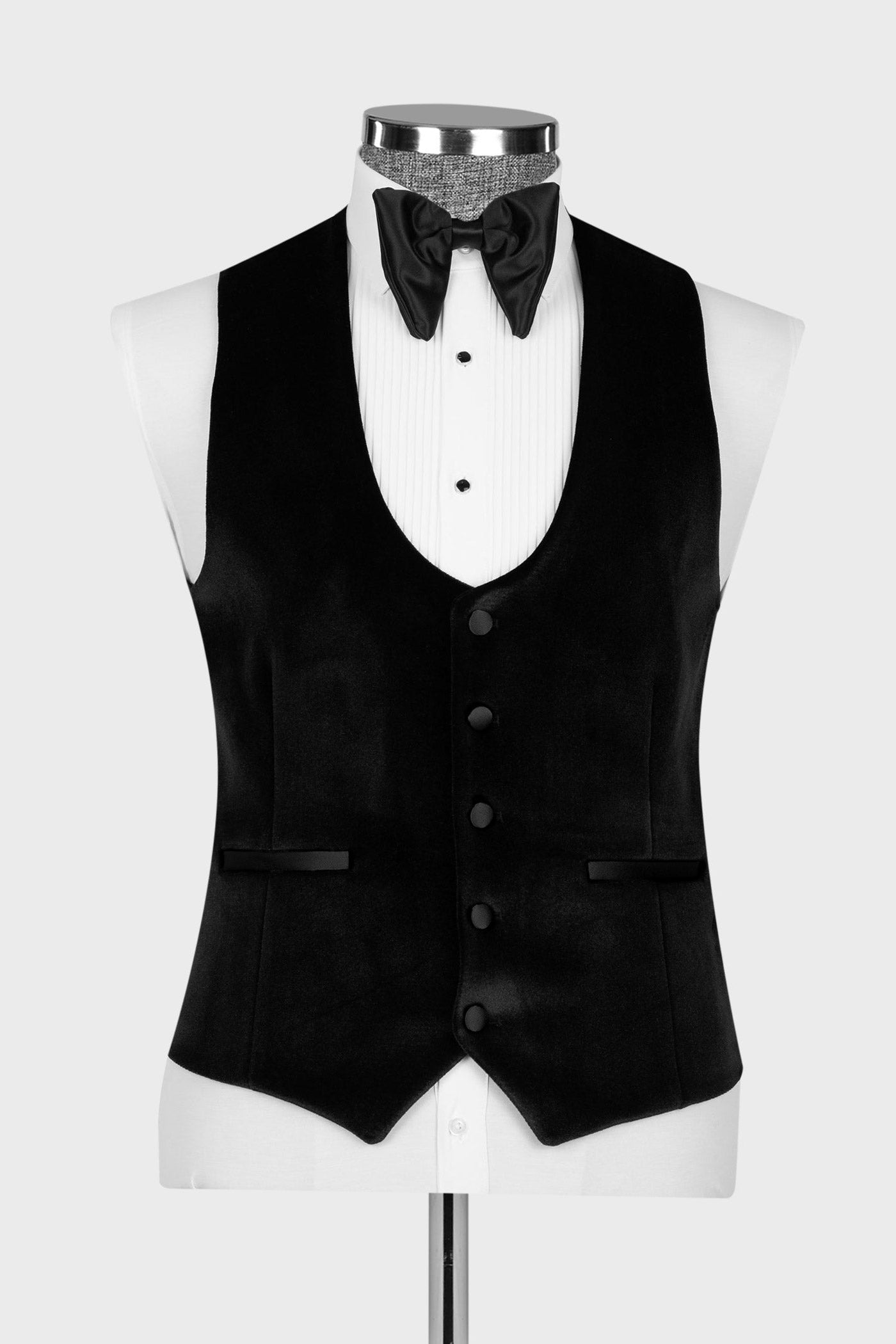 Black Velvet 3 Pieces Bespoke Wedding Groom Suits