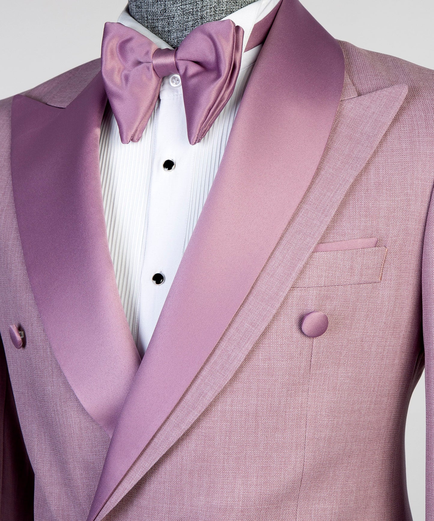 Chic Double Breasted Slim Fit Prom Men Suit with Special Collar