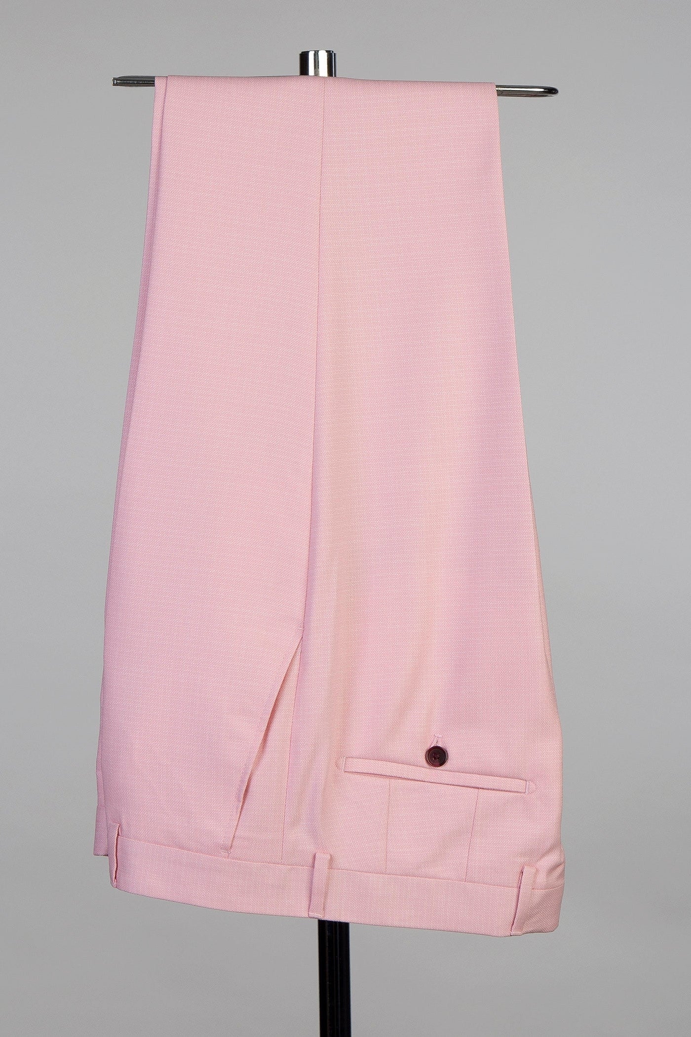 Pink Double Breasted Slim Fit Prom Suit with Special Collar
