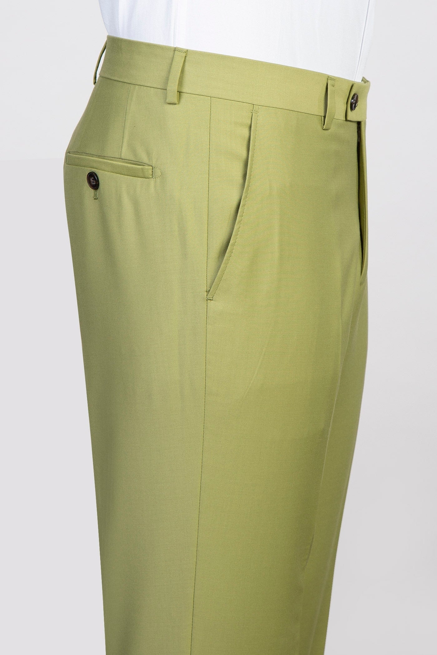 Lime Green Fashion Peaked Lapel Prom Suit with Belt