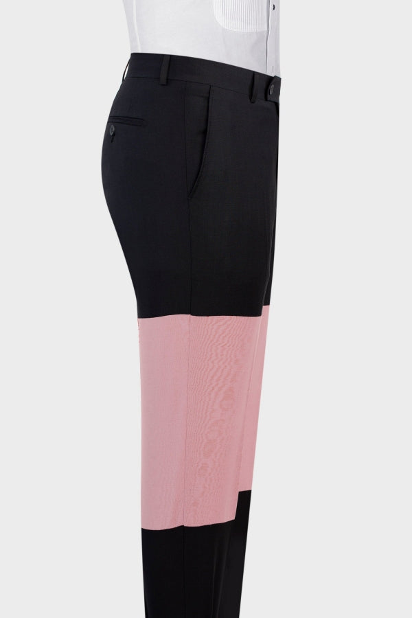 Pink and Black Double Breasted Fashion Prom Suits
