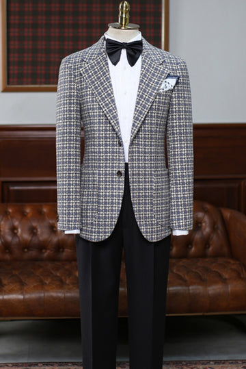 Retro Italian Naples Plaid Tweed Suit Blazer for Winter (No Pants)