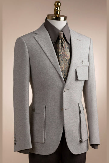 Gray Fashion Two Piece Business Suit with Black Pants