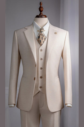 Light Champagne 3-Piece Prom Outfits for Boy