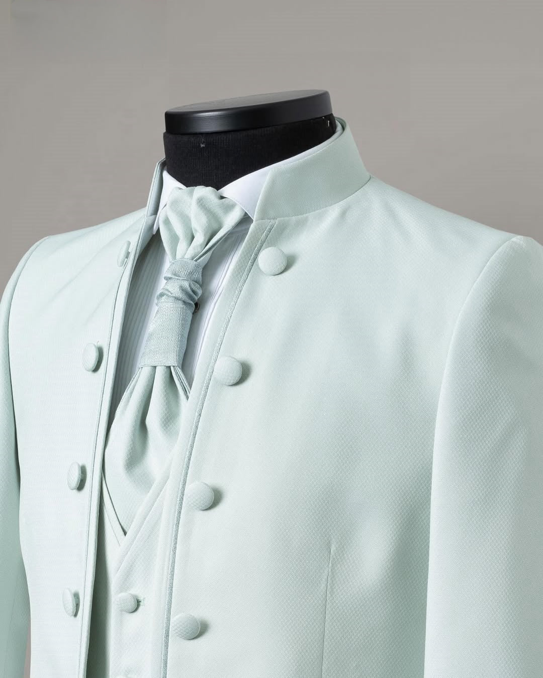 3 Piece Light Mint Wedding Tuxedo with Waistcoat