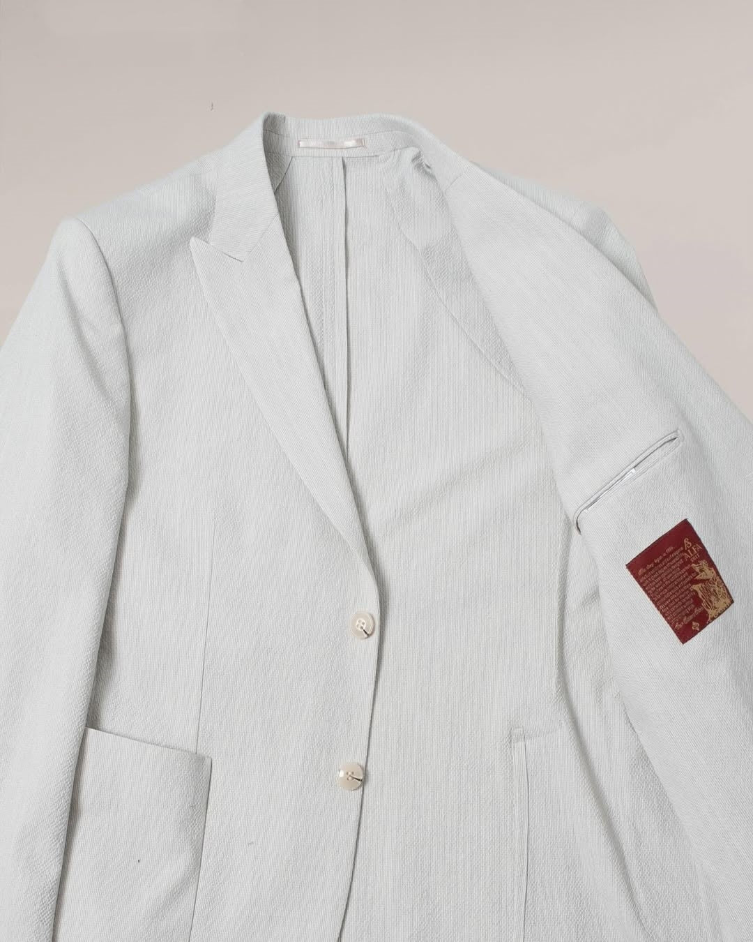 Summer Beach Linen Peaked Lapel Simple Wedding Suit