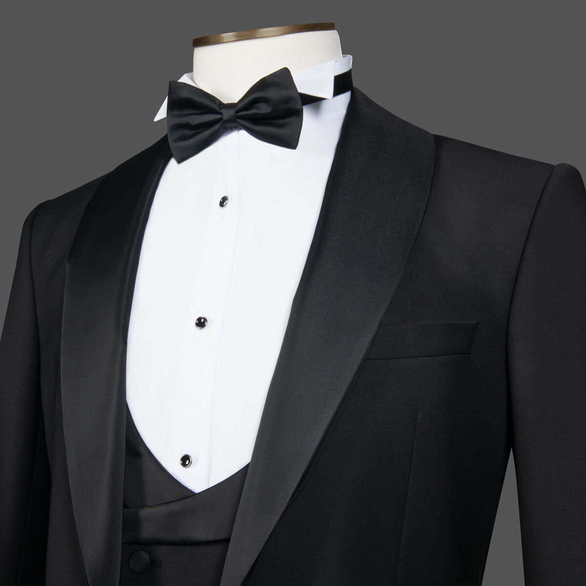 Classic Black Shawl Lapel 3-Piece Bespoke Wedding Groom Suits