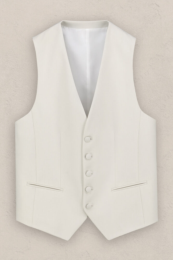 Simple White Peak Lapel 3-Piece Business Suits
