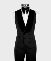 Cool Black 3-Piece Best Fitted Prom Suits with Gold Crystal