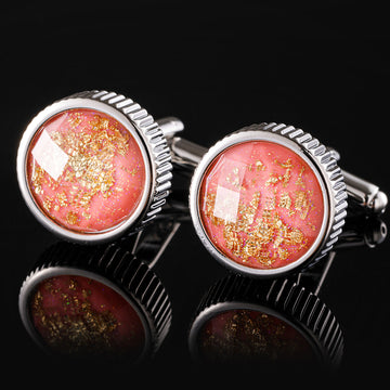 CTF0024 Rose Gold Swirl Pattern Cufflinks