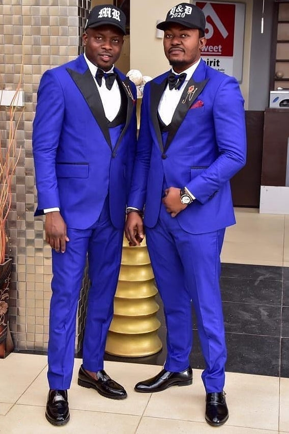 Royal Blue 3-Pieces Peaked Lapel Bespoke Groomsmen Suit