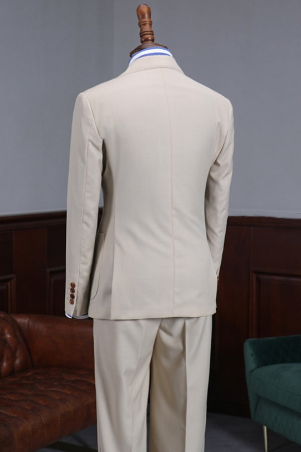 Chic Khaki 2 Pieces Best Fitted Prom Men Suit