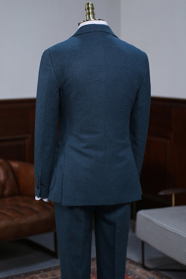 Popular Blue Brushed 3 Piece Business Men's Suit for Winter