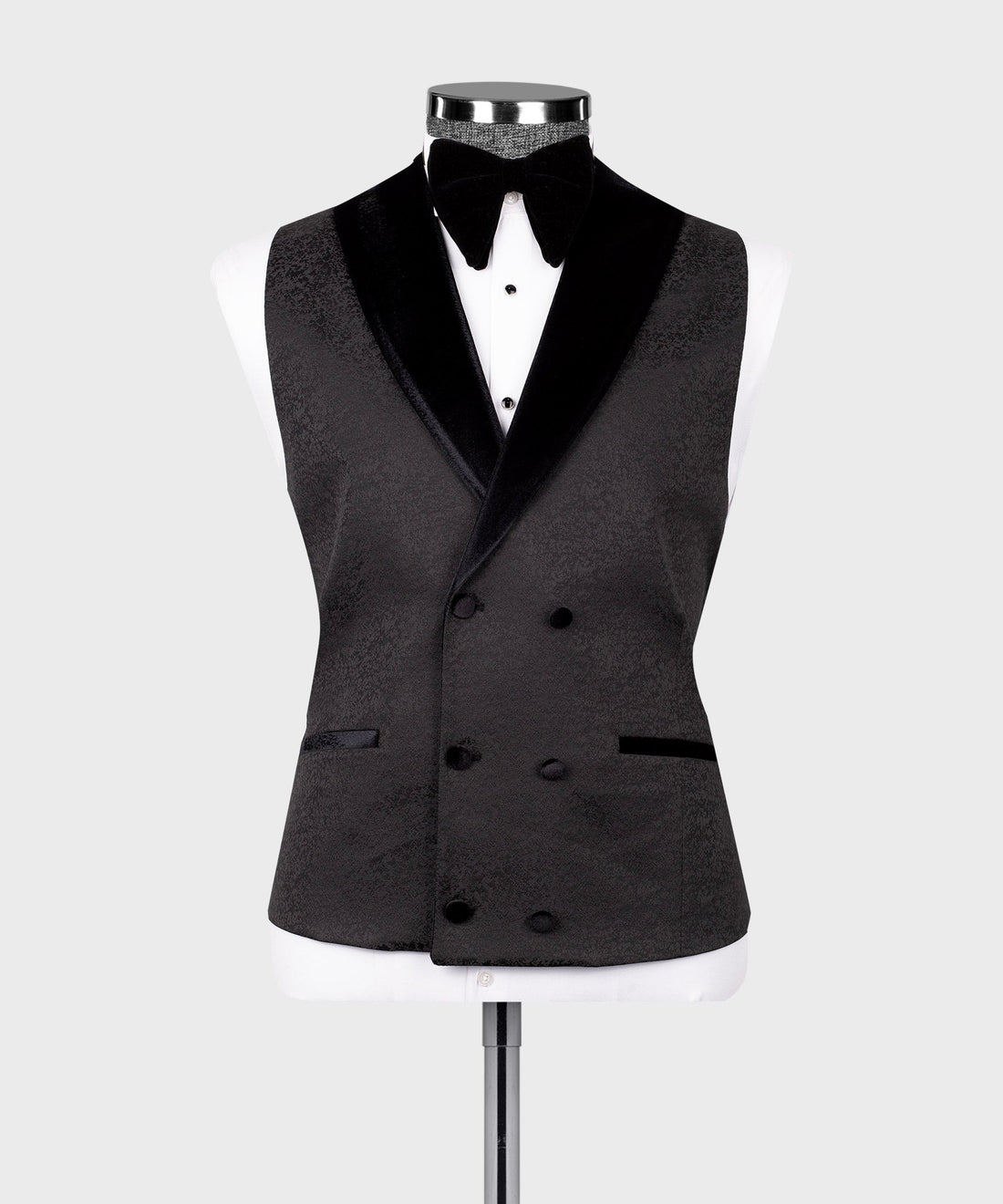 Stylish Black Jacquard 3-Pieces Peaked Lapel Wedding Groom Suit