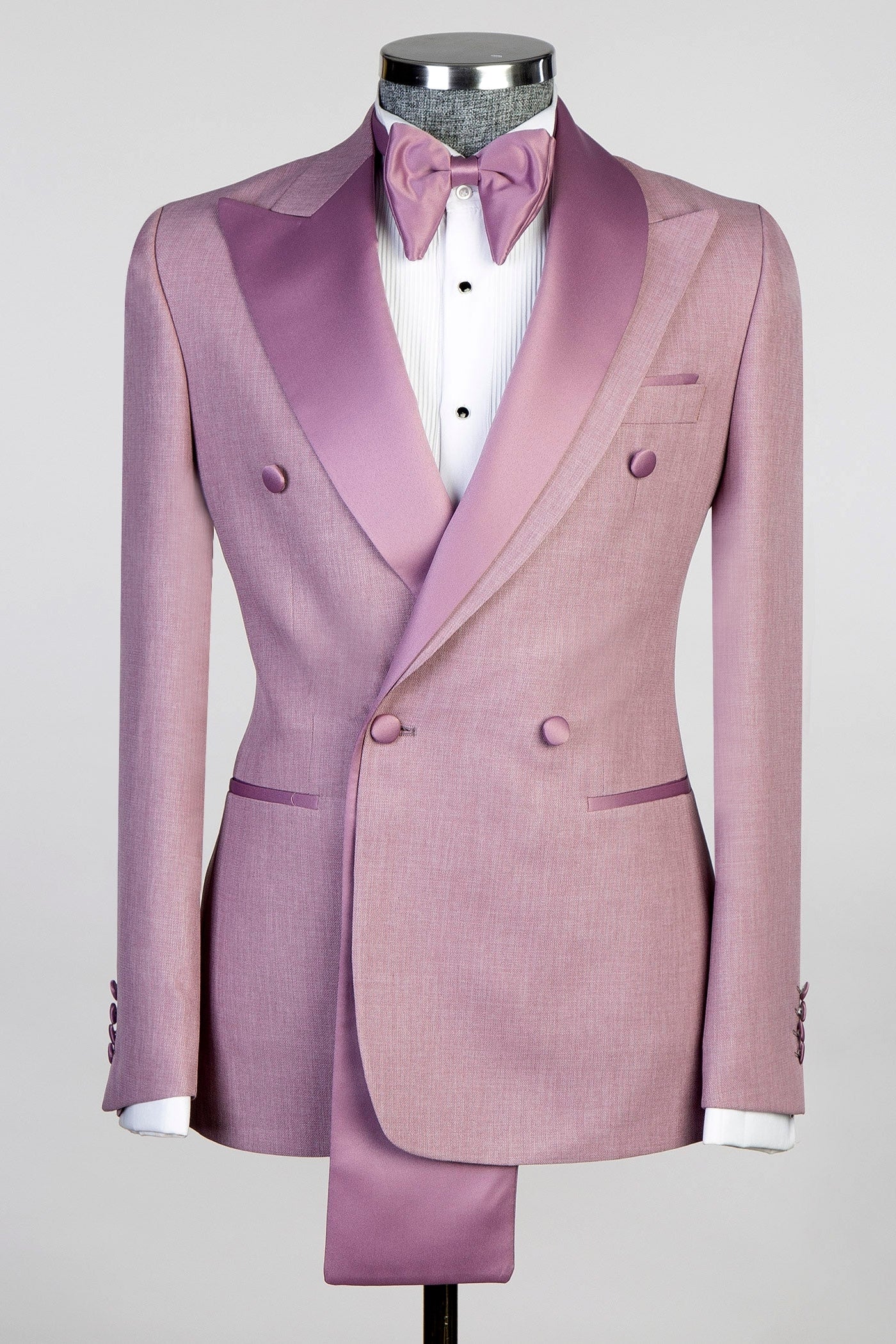 Chic Double Breasted Slim Fit Prom Men Suit with Special Collar