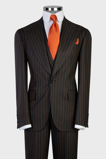 Cool Black Three Pieces Pinstripe Men Suits for Business