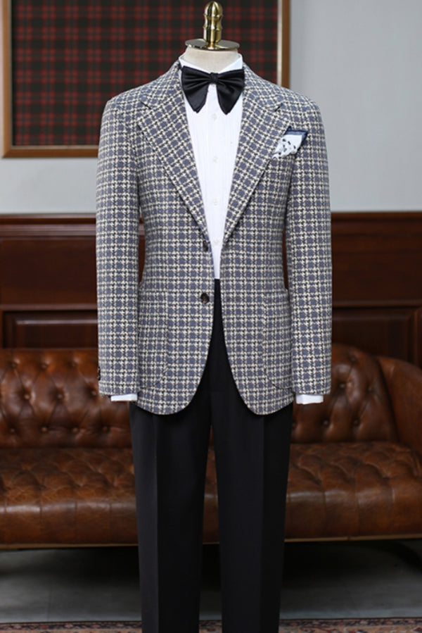 Retro Italian Naples Plaid Tweed Suit Blazer for Winter (No Pants)
