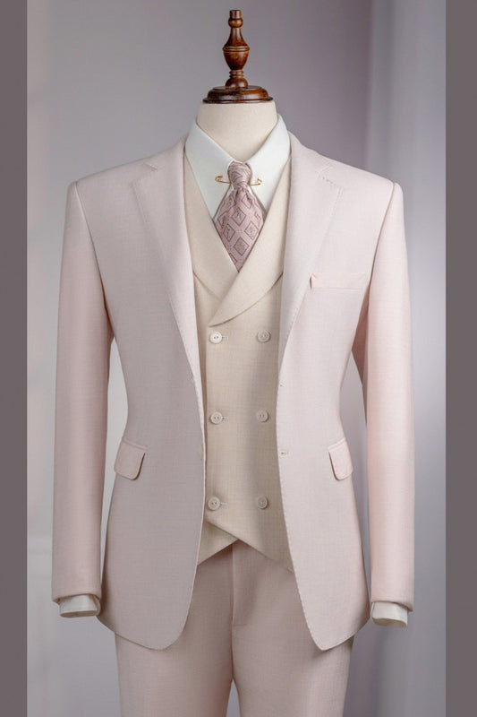 Champagne 3-Piece Notch Lapel Prom Men Suits