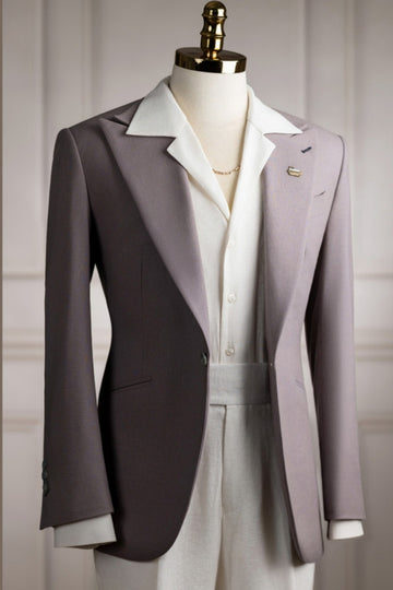 Simple Two Pieces Big and Tall Peak Lapel Men Suit