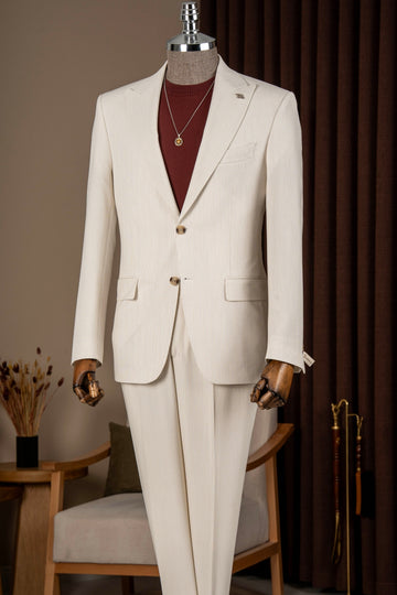 Khaki Corduroy Big and Tall Bespoke Men Suits