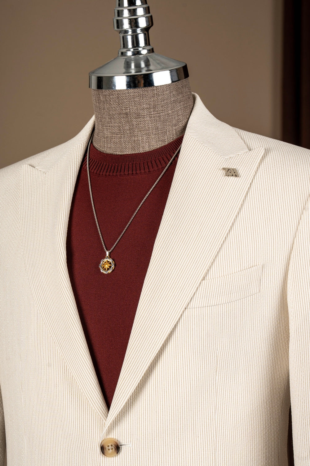 Khaki Corduroy Big and Tall Bespoke Men Suits