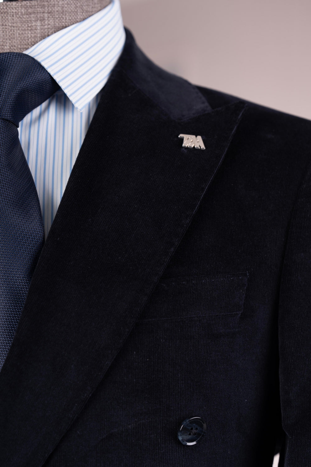 Black Velvet Double Breasted Men Suit