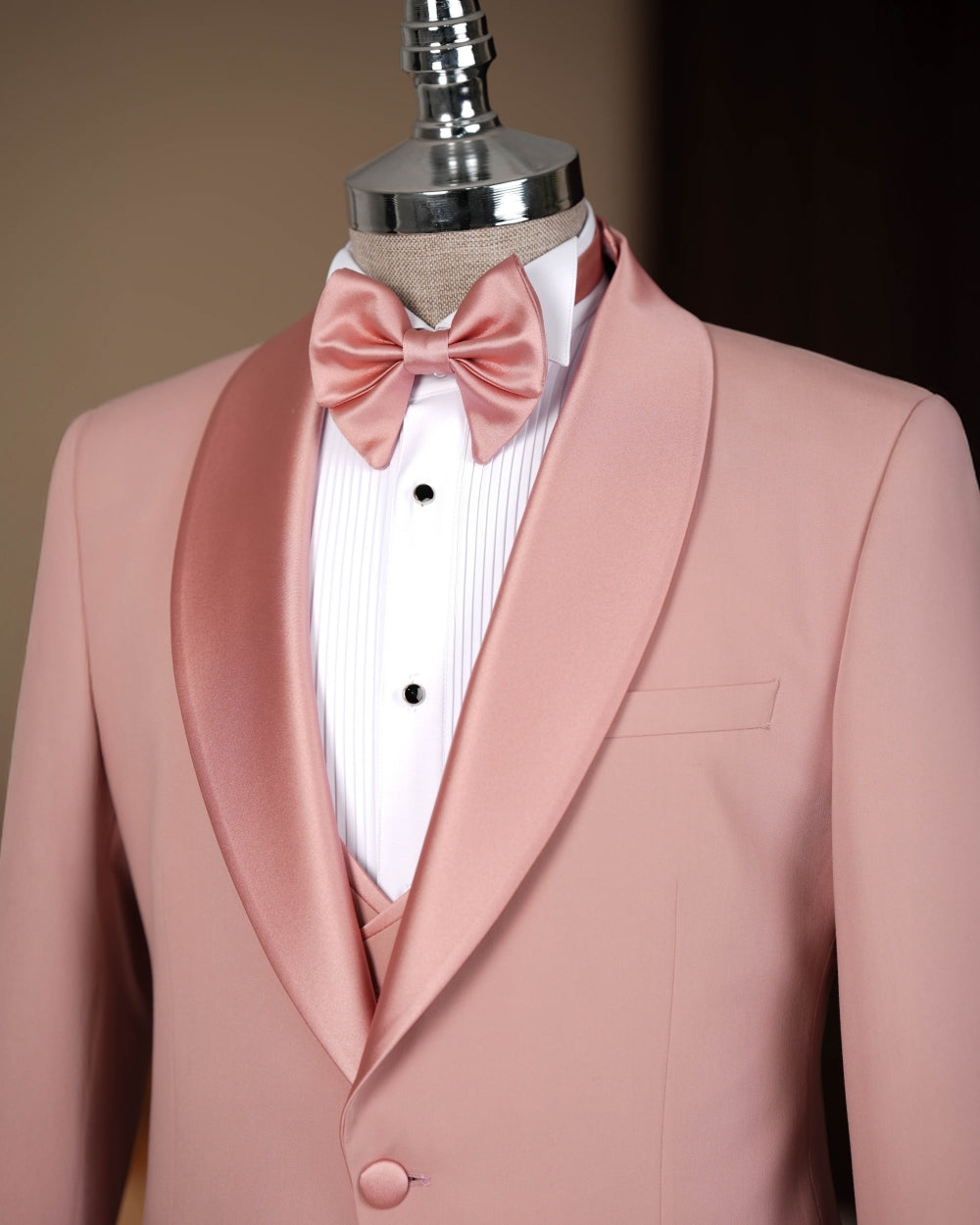 Pink 3-Pieces Shawl Lapel One Button Prom Men Suits