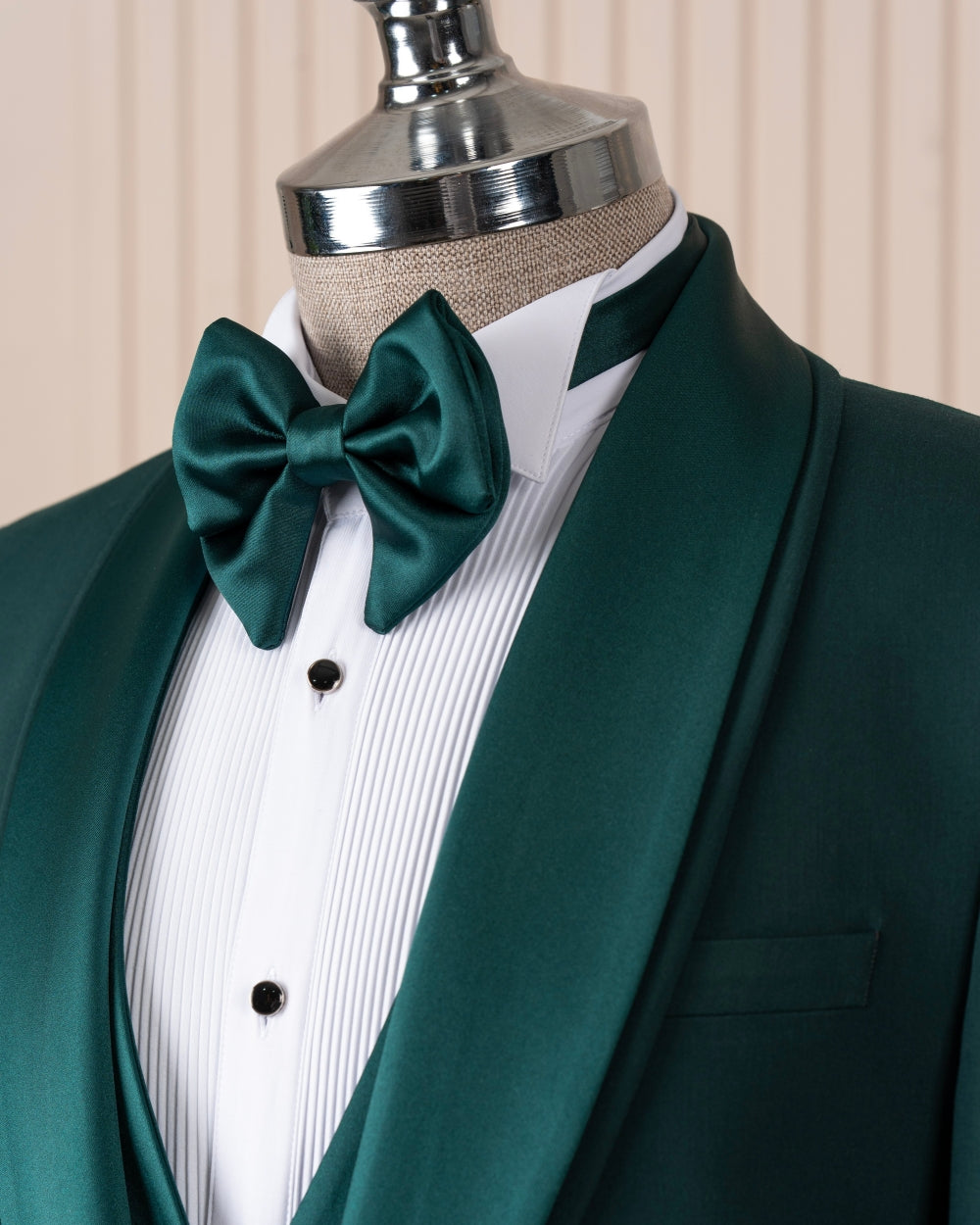 Dark Green Shawl Lapel 3-Pieces Prom Suits for Men