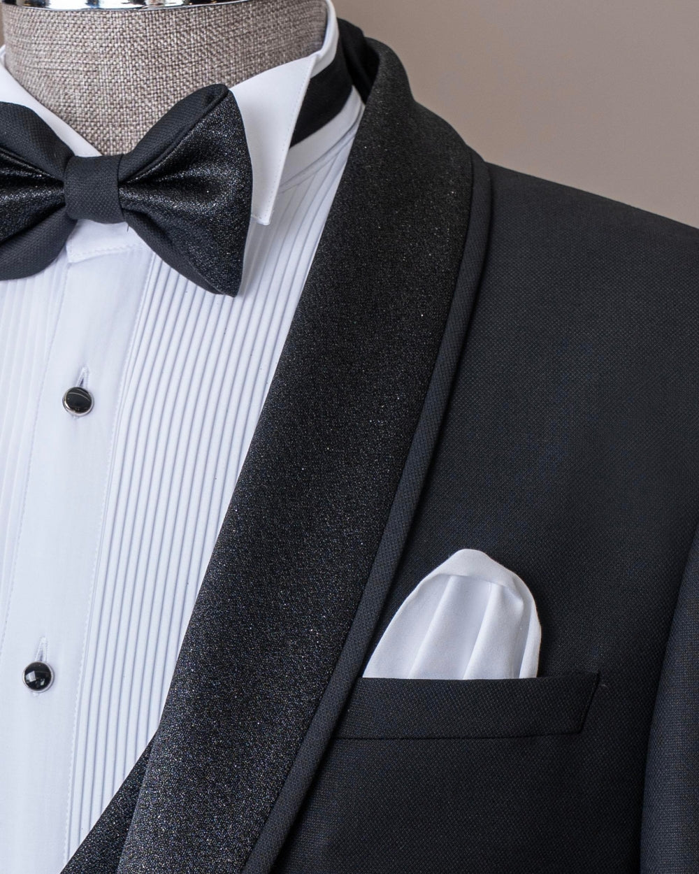 Black 3-Pieces Wedding Tuxedos with Bling Lapel
