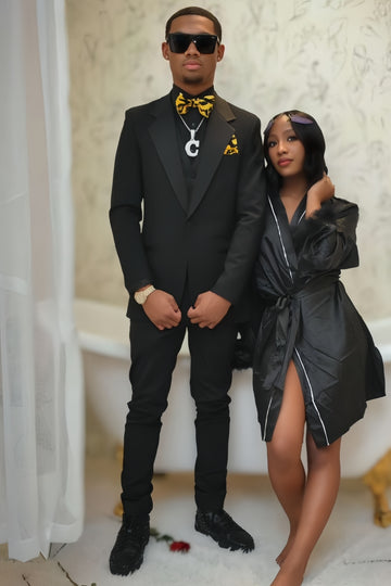 Classic Black Slim Fit Big and Tall Prom Suits