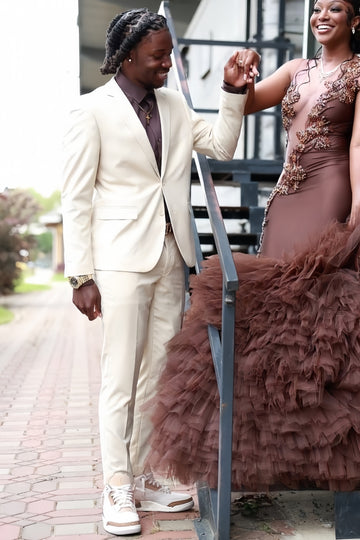 White Notched Lapel Best Fitted Bespoke Prom Suits