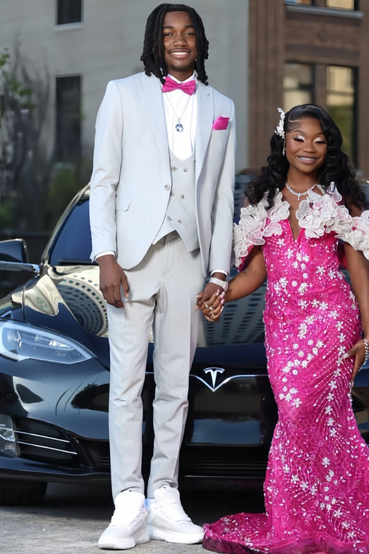 Classic White 3-Pieces Peaked Lapel Prom Men Suits