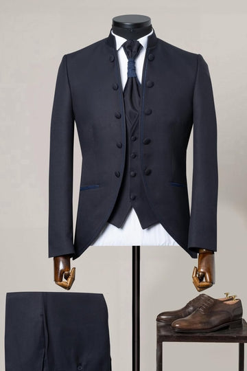 3 Piece Dark Navy Wedding Tuxedo for Formal